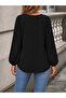 Women's Long Sleeve Crew Neck Janjan Crepe Blouse - 4