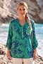 Italian Green Judge Collar Long Sleeve Patterned Sequin Pocket Casual Viscose Woven Blouse 75 60 - 5