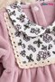 Baby Girl Romper Velvet Lace Collar Detailed Footed Long Sleeve Velvet Romper - 3