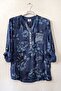 Italian Navy Blue Judge Collar Long Sleeve Patterned Sequin Pocket Casual Viscose Woven Blouse 72 62 - 2