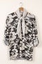 Italian Beige Pool Collar Long Sleeve Camouflage Casual Long Knitwear Blouse with Scarf 75 70 - 2