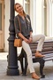 Italian Gray Judge Collar Long Sleeve Patterned Sequin Pocket Casual Viscose Woven Blouse 70 62 - 4