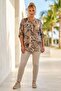 Italian Dark Beige Judge Collar Long Sleeve Patterned Sequin Pocket Casual Viscose Woven Blouse 72 62 - 4