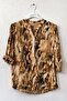 Italian Mustard Court Collar Long Sleeve Patterned Sequin Pocket Casual Viscose Woven Blouse 75 60 - 2