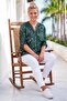 Italian Dark Green Judge Collar Long Sleeve Patterned Sequin Pocket Casual Viscose Woven Blouse 72 62 - 7