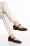 Women's Suede Wedge Heeled Casual Ballerinas - 4