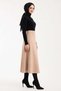 Women Suede 90 cm Long Hijab Flared Skirt - 5