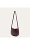 Women's Plum Wrinkled Leather Look Shoulder Bag - 2