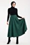 Women Suede 90 cm Long Hijab Flared Skirt - 5