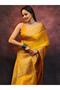 Yellow Soft Silk Saree with Woven Zari Border - MAF101260 | Yellow - 3