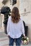 Women's New Season, White, Cotton Linen, Ruffle and Slit Detailed Skirt, Sweat-Resistant Loose Shirt - 4