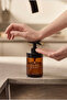 Dirty Hand Soap Dispenser - Amber Glass Soap Dispenser with Wrist Press - Liquid Soap Dispenser with Wide Press Pump - 5