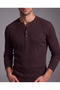 Men's button-detail crew neck long sleeve bodysuit - 2