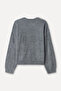 Women's Gray Loose Fit Crew Neck Sweatshirt - 2