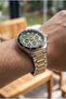 Silver-Gold Men's Wristwatch |   45 mm Steel Cord with Phosphorescent Hands - 5