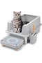 Stainless Steel Cat Litter Box XL Metal Cat Litter Box for Big Cats Litter Toilet High Enclo