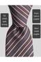 Brown Striped Gray Silk Tie – 7.5 cm Wide - 2