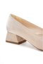 Women's Silvery Pointed-Toe Thick-Heeled Stylish Shoes and Bag Set - 4