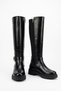 Mopes women's black crinkled ankle boots with back stretch and side buckle - 5