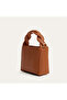 Women's Orange Knitted Handle Shoulder Bag - 2