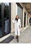 Imported Cashmere Fabric Accessory Detailed Special Design Maxi Coat with Polka Dot Lining on the Inside - 2