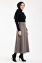 Women Suede 90 cm Long Hijab Flared Skirt - 2