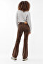Flare Leg High Waist Corduroy Trousers - 4