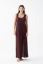 Women's Plum Lace Textured Slit Long Nightgown – Elegant and Comfortable Nightgown