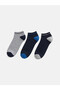 Rmz Gi̇yi̇m Farkiyla Color Blocked Men's Booties Socks 3-Piece