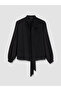 Esvab • Modern & Distinctive Scarf Collar Rose Detailed Chiffon Blouse - 6