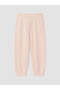 Pink Heart Printed Girls' Thick Jogger Sweatpants - 6