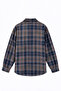 Navy Blue Orange Plaid Oversized Lumberjack Shirt - 4