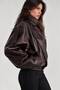 High Collar Zr Model Leather Jacket - 2