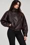 High Collar Zr Model Leather Jacket