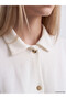 Two Mt Shop Quality Natuvera Ecru Interlock Plain Loose & Baggy Women's Shirt Jacket - 3