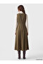 Esvab • Modern & Distinctive Zero Roba Collar Suede-Look Dress - 5