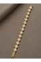 Brass Zircon Stone Clover Baguette Model Gold Color Vip Series Women's Bracelet - 2
