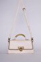 White Metal Handle Detailed Chain Hand and Shoulder Bag - 3