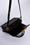 Black Monogram Patterned Leather Hand and Shoulder Bag - 5