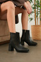 Zrcb1 - premium quality zippered thick heeled women's boot black - 6