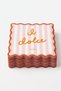 Capri Pink Striped Wavy Edge Paper Napkins 20-Pack 25X25 cm Il Dolce Printed Dessert Presentation Party Napkins - 3