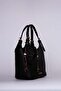 Black Beaded Mini Wallet Detailed Leather Hand and Shoulder Bag - 2