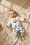 Baby Boy 100% Cotton Rocket Patterned 2-Piece Set - Long Sleeve Bodysuit and Stretchy Pants Set - 3