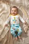 Baby Boy 100% Cotton Dinosaur Print 2-Piece Set - Long Sleeve Bodysuit and Stretchy Pants Set