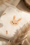 Baby Girl 100% Cotton Rabbit Cream Patterned 2-Piece Set - Long Sleeve Bodysuit and Stretchy Pants Set - 3