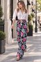 Women's 100% Viscose Premium Floral Patterned Palazzo Loose Trousers – Elastic Waist, Soft and Comfortable Casual Pants - 5