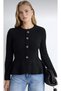 Soft Texture Buttoned Pleated Waist Fitted Sweater Hn1812 - 4