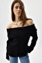 Boat neck long sleeve sweater