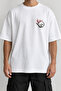 Sakura Torii Minimal Front Printed T-Shirt White Oversize
