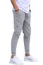 Set of 3 Unisex Rain Pattern Regular Fit Ribbed Leg Black, Gray, Navy Blue, Colored Sweatpants, Sports Sweatpants - 4
